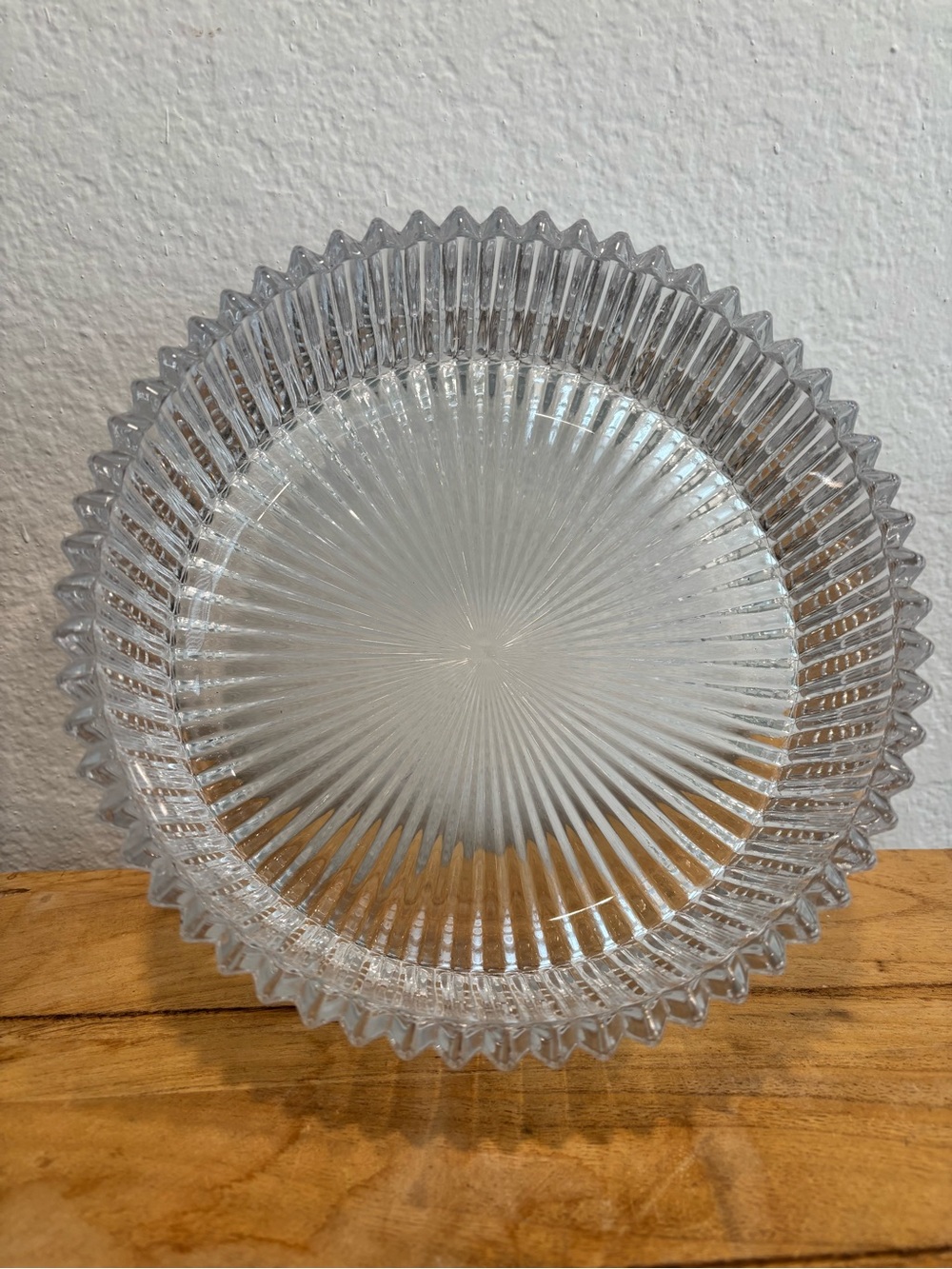 Mikasa Diamond Fire Crystal Hostess Bowl Large 8" Serving Centerpiece Dish VTG